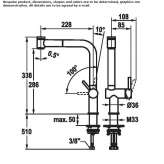 Stainless steel kitchen faucet with single handle and pull-out spout Septeuil