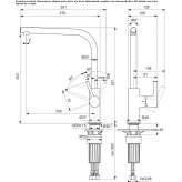 Countertop kitchen faucet with one handle Zerlach