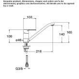 Countertop kitchen faucet with a swivel spout Flumeri