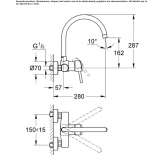 Two-hole kitchen faucet with a swivel spout Budingen