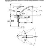 1-hole countertop kitchen faucet with a swivel spout Totolac