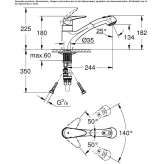 1-hole countertop kitchen faucet with a swivel spout Totolac