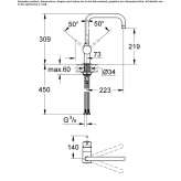 1-hole kitchen faucet with swivel spout Huazulco