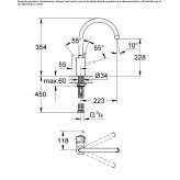 Countertop kitchen faucet with a swivel spout Budingen