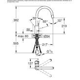 1-hole countertop kitchen faucet with a swivel spout Budingen