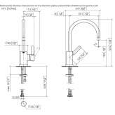 Countertop kitchen faucet with one handle Umka