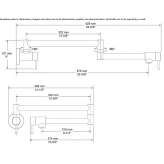 Single-hole wall-mounted pot filler with two handles Mercadal