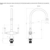 Countertop kitchen faucet with individual rosettes Murphys