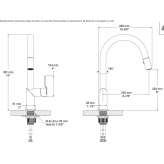 Countertop kitchen faucet with a swivel spout Sisal