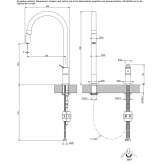 2-hole kitchen faucet in chrome-plated brass Crema