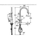 1-hole stainless steel kitchen faucet with pull-out spout Stroitel