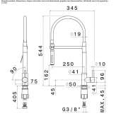 Countertop kitchen faucet with a swivel spout Sapioris