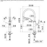 Countertop kitchen faucet with a swivel spout Micco