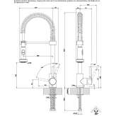 Professional brass kitchen faucet with spray Woerth