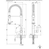 1-hole brass kitchen faucet with spray Minfeld