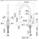 Countertop kitchen faucet with pull-out spout Sapioris