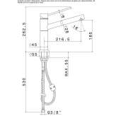 Stainless steel kitchen faucet with single handle and pull-out spout Arenal