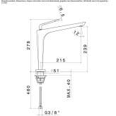 Countertop kitchen faucet with a swivel spout Micco