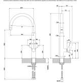 Brass kitchen faucet, single-lever, countertop Houssen