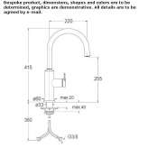 Countertop kitchen faucet with one handle Patu