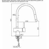 Countertop kitchen faucet with 1 hole and pull-out spout Byram