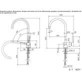 1-hole countertop kitchen faucet with a swivel spout Botley