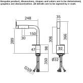 Kitchen faucet on a stainless steel countertop, water purification tap Kvasiny