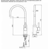 Single-lever countertop kitchen faucet with aerator Byram