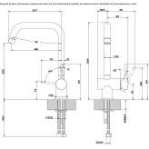 Brass kitchen faucet, 1-hole on the countertop Famoes