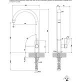 Brass kitchen faucet, 1-hole on the countertop Minfeld