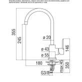 Countertop kitchen faucet with one handle Noank