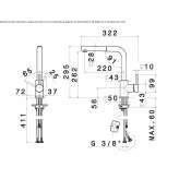 Stainless steel kitchen faucet with swivel spout Varadero