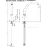 Countertop kitchen faucet with one handle Prayon