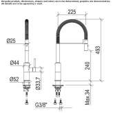 Countertop kitchen faucet with a single stainless steel handle Suncook