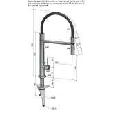 Single-lever kitchen faucet with pull-out spout Kavacik