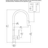 Countertop kitchen faucet made of stainless steel with a pull-out spout Corbasca