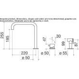 3-hole countertop kitchen faucet in 316 stainless steel Tavo