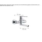 Two-hole wall-mounted kitchen faucet Paignton