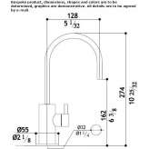 Countertop kitchen faucet made of stainless steel Briona