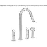 Countertop kitchen faucet made of stainless steel with a pull-out spout Plumelec