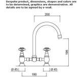 Two-hole countertop kitchen faucet with a swivel spout Retinne