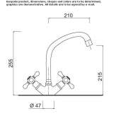 Countertop kitchen faucet with 1 hole Brunete