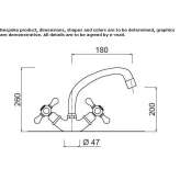 Countertop kitchen faucet with 1 hole Brunete