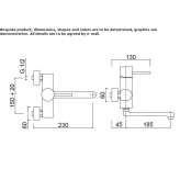 Two-hole wall-mounted kitchen faucet with swivel spout Passons