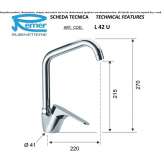 1-hole countertop kitchen faucet with a swivel spout Muzillac