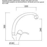 Countertop kitchen faucet with a single handle and swivel spout Sulniac