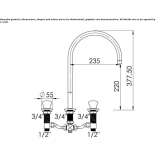 3-hole countertop kitchen faucet Tasco