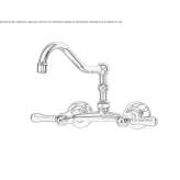 Two-hole wall-mounted kitchen faucet Oulins