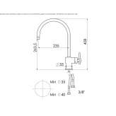 1-hole countertop kitchen faucet Mantinos