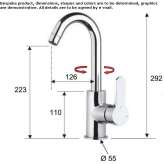 Countertop kitchen faucet with a swivel spout Loury